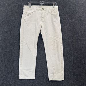 Current/Elliott Jeans Womens 28 Dirty White Boyfriend Embroidered Cropped USA